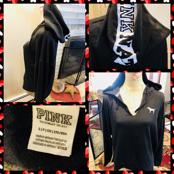 PINK Victoria's Secret Tops - Like New Pink Nation Hooded Sweatshirt
